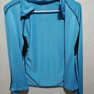 Women's Teal Full-Zip Active Hoodie